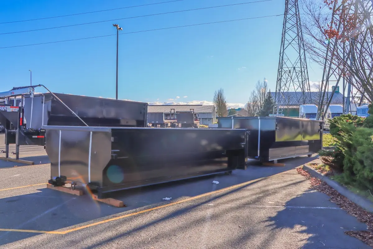 Roll-off dumpster ready for waste disposal at job site for Construction Dumpster Rental in West Pennsboro
